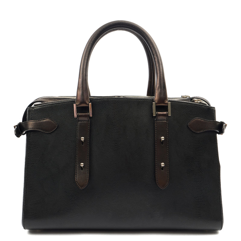 Picture of Aspinal of London Top Handle Brook Street  in Black, Leather