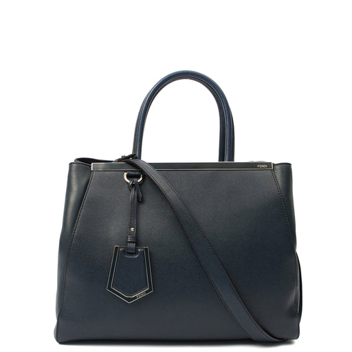 Picture of Fendi Tote 2Jour - Medium  in Blue, Leather