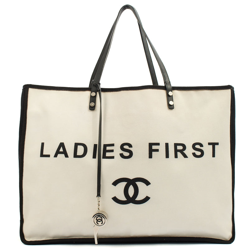 Picture of Chanel Tote Ladies First Shopping Tote in White, Canvas