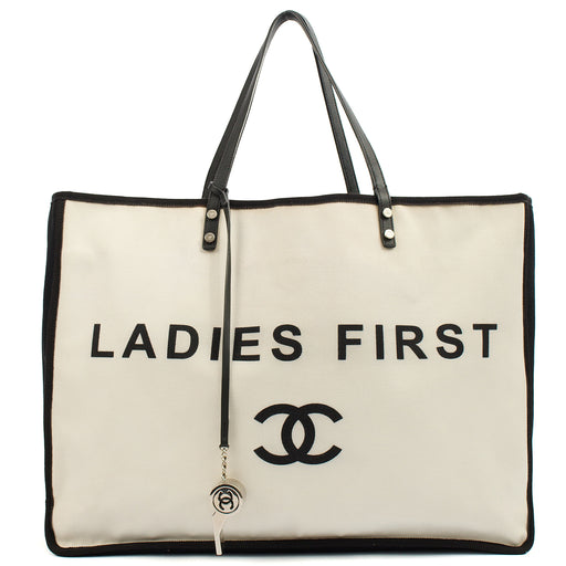Picture of Chanel Tote Ladies First Shopping Tote in White, Canvas