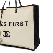Picture of Chanel Tote Ladies First Shopping Tote in White, Canvas