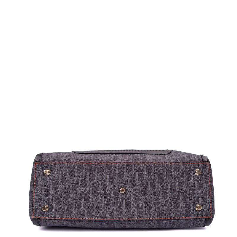 Picture of Christian Dior Tote Flight East West in Blue, Oblique Jacquard Canvas