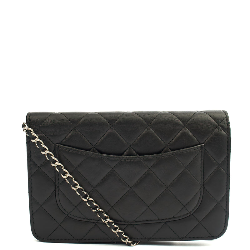 Picture of Chanel Cross Body Wallet on Chain in Black, Lambskin Leather