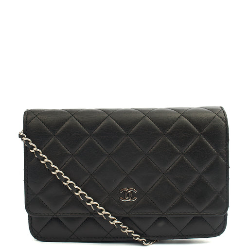 Picture of Chanel Cross Body Wallet on Chain in Black, Lambskin Leather
