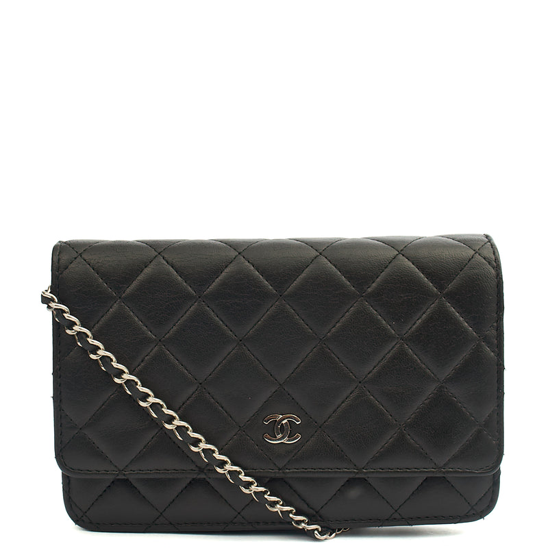 Picture of Chanel Cross Body Wallet on Chain in Black, Lambskin Leather