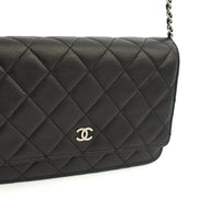 Picture of Chanel Cross Body Wallet on Chain in Black, Lambskin Leather