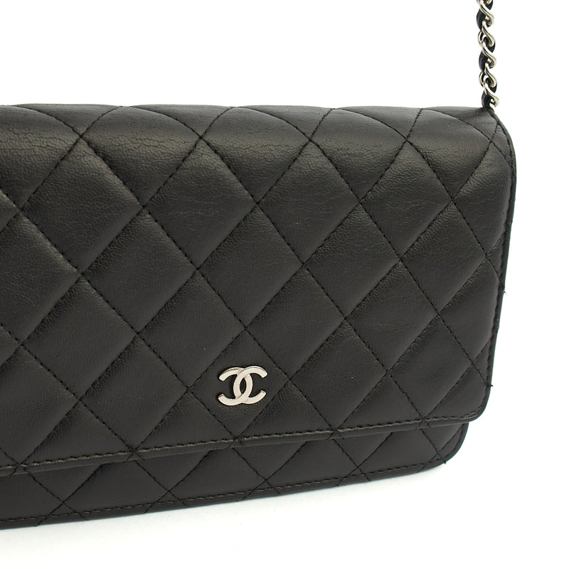Picture of Chanel Cross Body Wallet on Chain in Black, Lambskin Leather