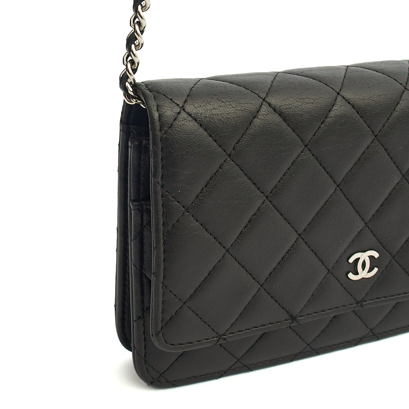 Picture of Chanel Cross Body Wallet on Chain in Black, Lambskin Leather
