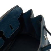 Picture of Hermes Top Handle Birkin 35 in Bleu De Prussee, Togo Leather