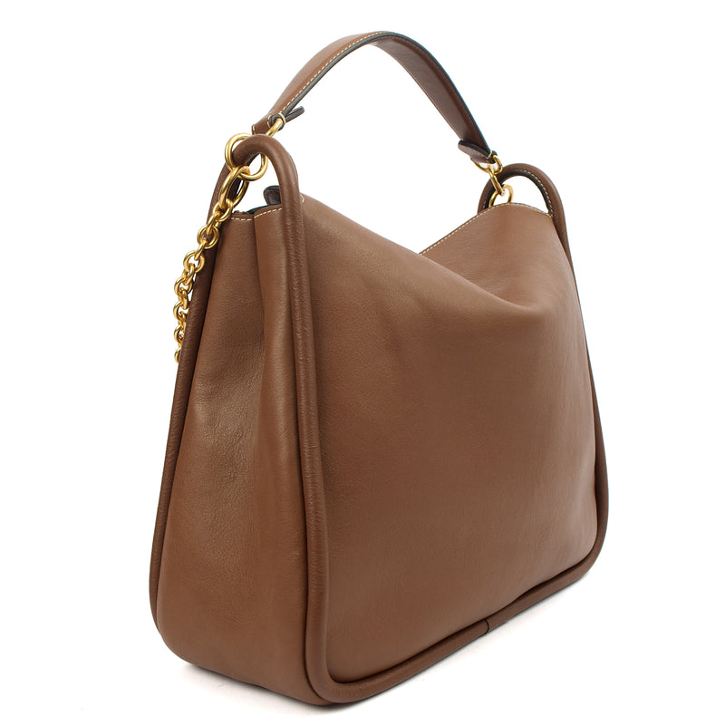 Picture of Mulberry Top Handle Leighton in Amber, Calfskin Leather