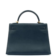 Picture of Hermes Top Handle Kelly 32 in Bleu Indigo, Courchevel Leather