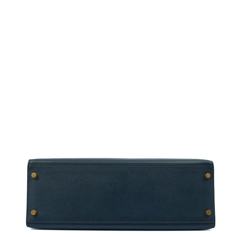 Picture of Hermes Top Handle Kelly 32 in Bleu Indigo, Courchevel Leather