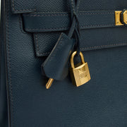 Picture of Hermes Top Handle Kelly 32 in Bleu Indigo, Courchevel Leather