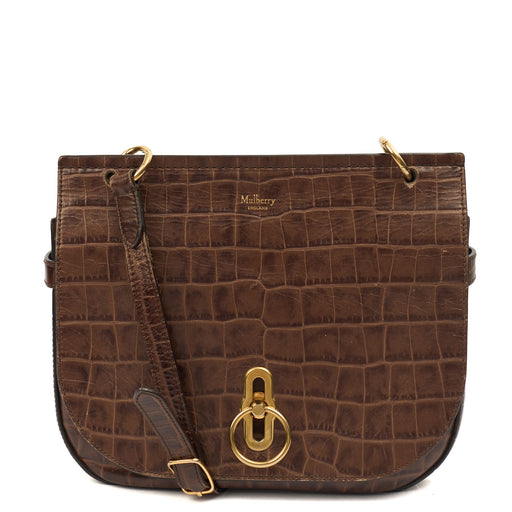 Picture of Mulberry Cross Body Amberley in Brown, Exotic Effect Leather