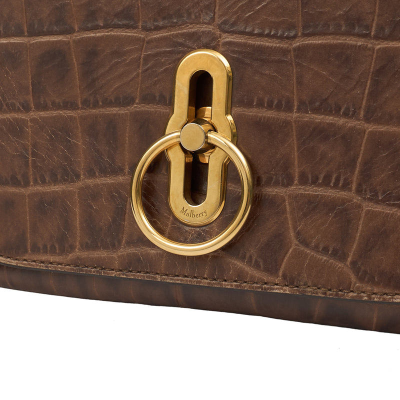 Picture of Mulberry Cross Body Amberley in Brown, Exotic Effect Leather