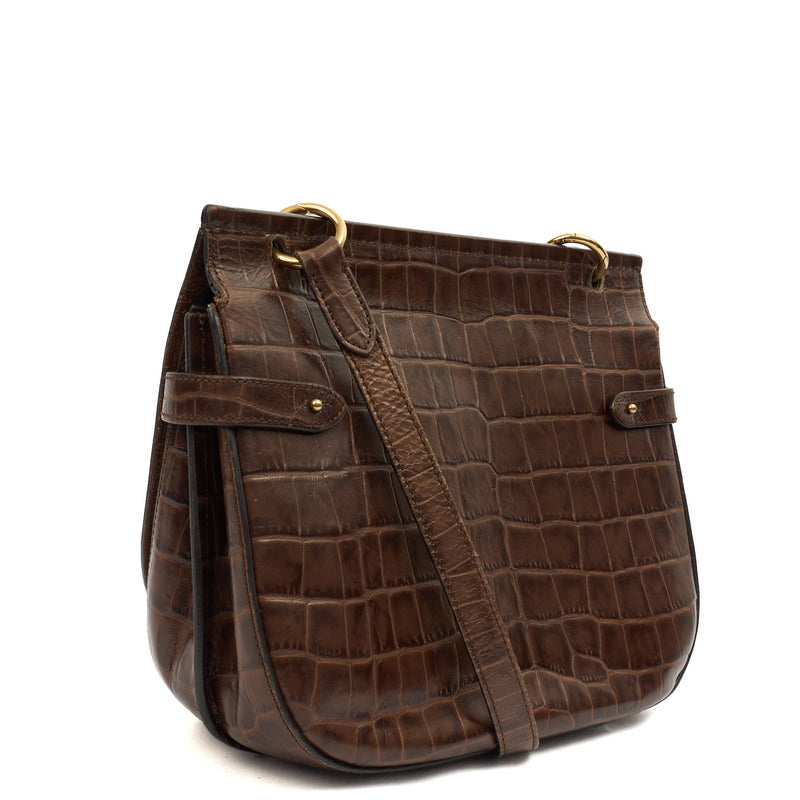 Picture of Mulberry Cross Body Amberley in Brown, Exotic Effect Leather