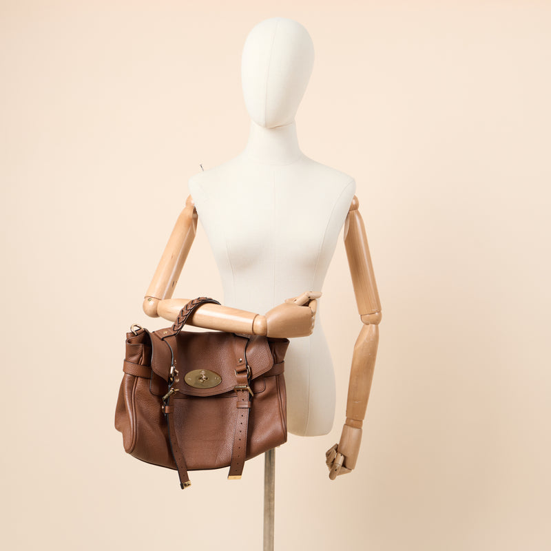 Mulberry Top Handle Alexa in Oak, Calfskin Leather
