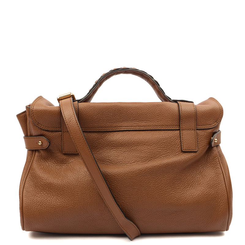 Picture of Mulberry Top Handle Alexa in Oak, Calfskin Leather