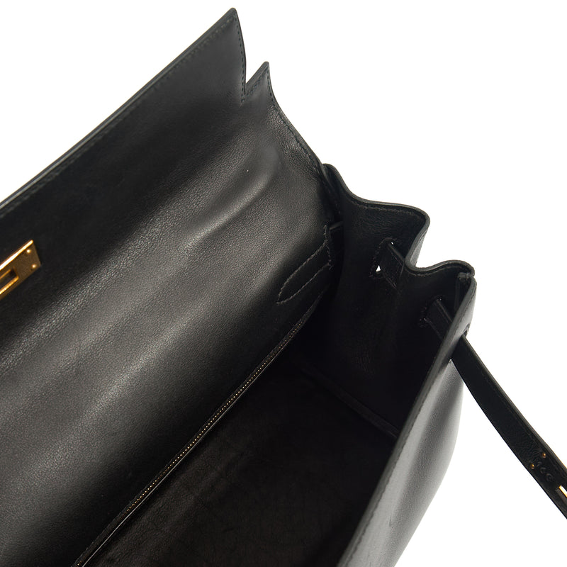 Picture of Hermes Top Handle Kelly 32 in Black, Box Calf Leather