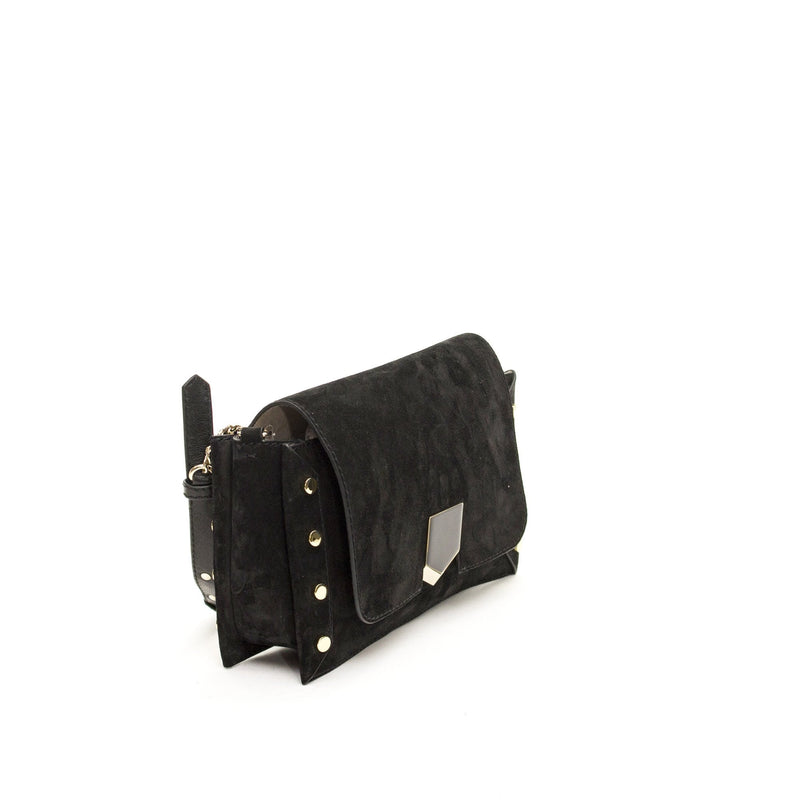 Picture of Jimmy Choo Cross Body Lockett  in Black, Suede