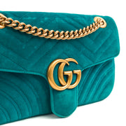 Picture of Gucci Shoulder Bag Marmont Shoulder Flap Bag - Medium in Green, Suede