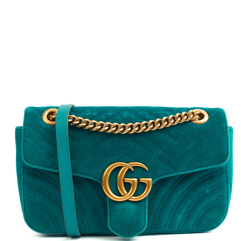 Picture of Gucci Shoulder Bag Marmont Shoulder Flap Bag - Medium in Green, Suede