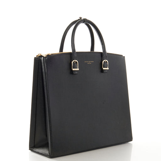Picture of Aspinal of London Tote Editors Bag- Medium in Black, Leather