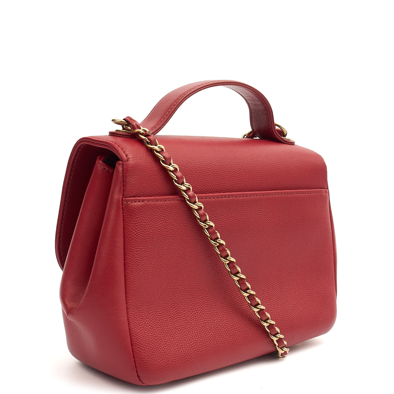 Picture of Chanel Top Handle Business Affinity Flap Bag in Red, Caviar Leather