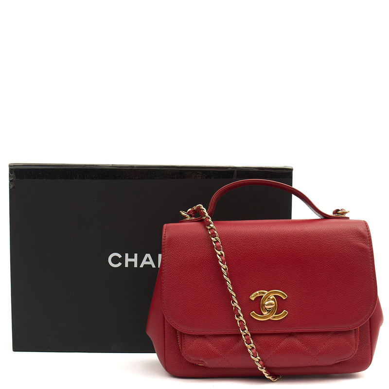 Picture of Chanel Top Handle Business Affinity Flap Bag in Red, Caviar Leather
