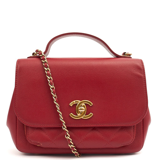 Picture of Chanel Top Handle Business Affinity Flap Bag in Red, Caviar Leather