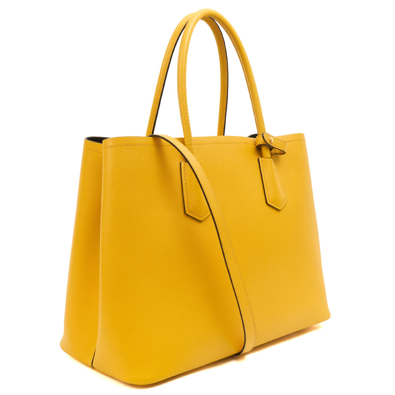 Picture of Prada Tote Cuir Double Bag in Yellow, Saffiano Leather