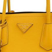 Picture of Prada Tote Cuir Double Bag in Yellow, Saffiano Leather