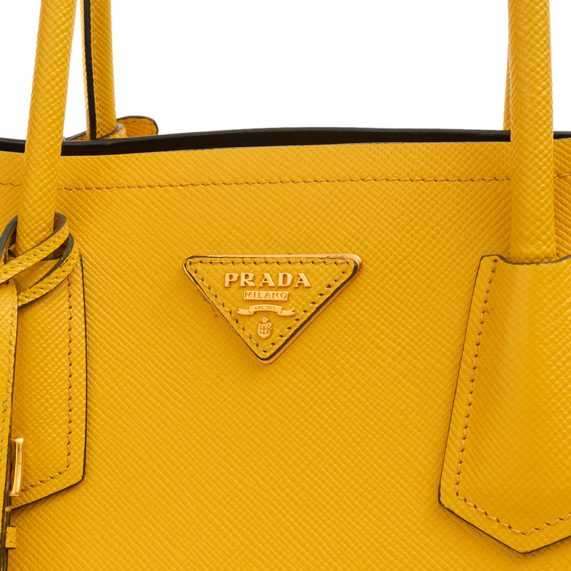 Picture of Prada Tote Cuir Double Bag in Yellow, Saffiano Leather