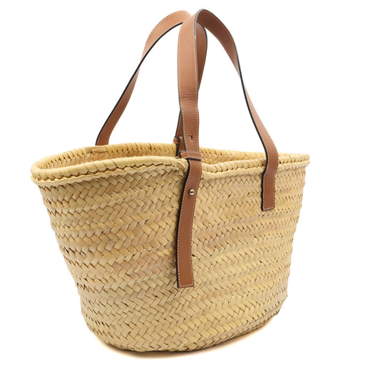 Picture of Loewe Tote Anagram Basket Bag - Medium in Neutral, Other