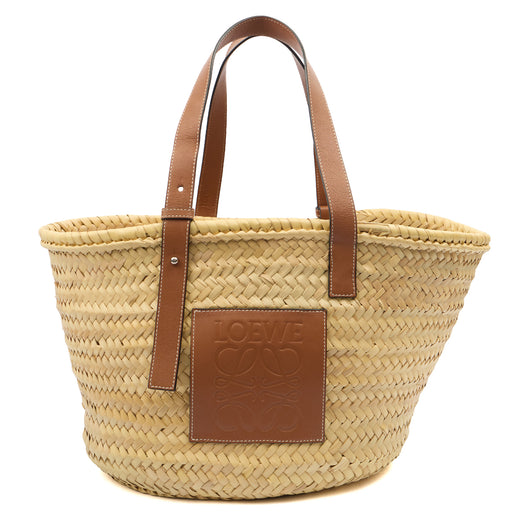 Picture of Loewe Tote Anagram Basket Bag - Medium in Neutral, Other