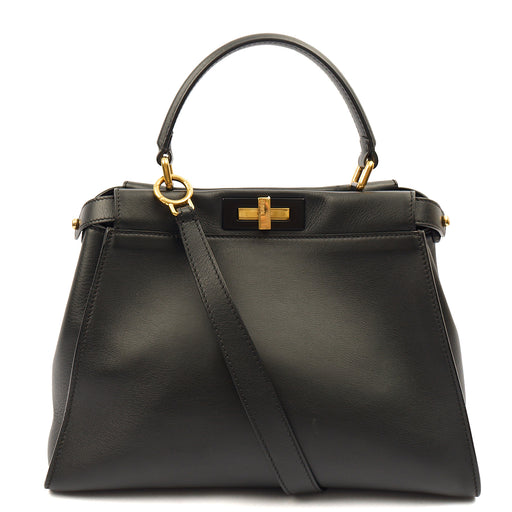 Picture of Fendi Top Handle Peekaboo Iconic - Medium in Black, Leather