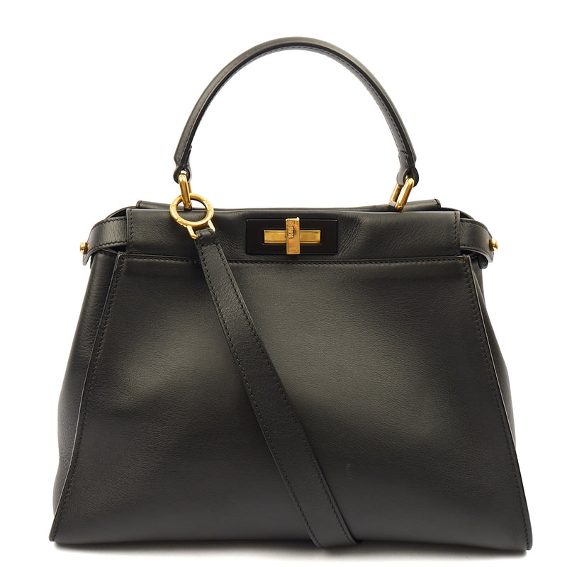 Picture of Fendi Top Handle Peekaboo Iconic - Medium in Black, Leather