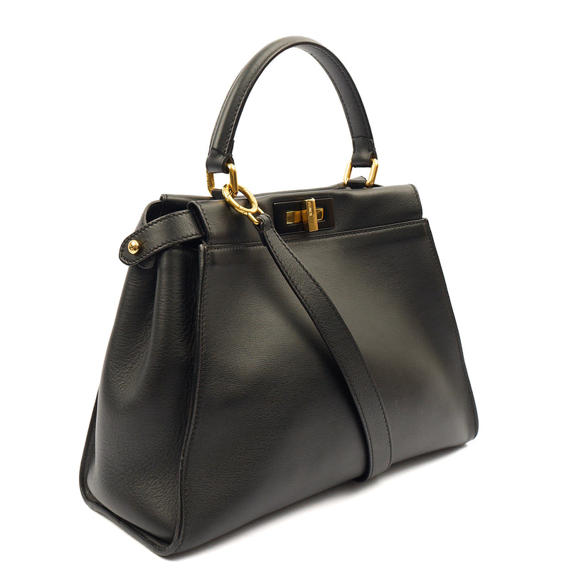 Picture of Fendi Top Handle Peekaboo Iconic - Medium in Black, Leather