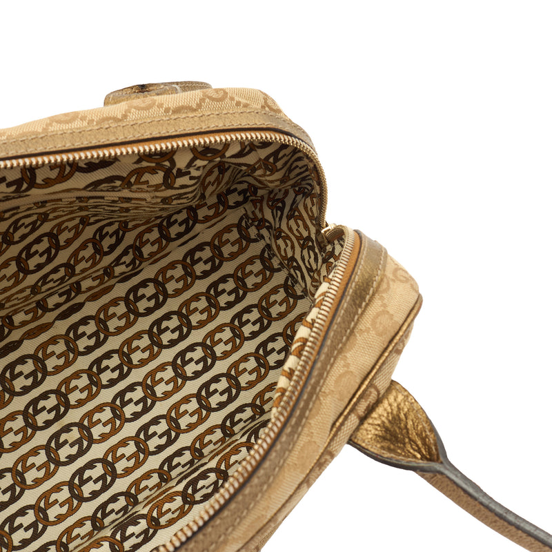 Picture of Gucci Tote Princy Boston in Metallic, GG Supreme Canvas