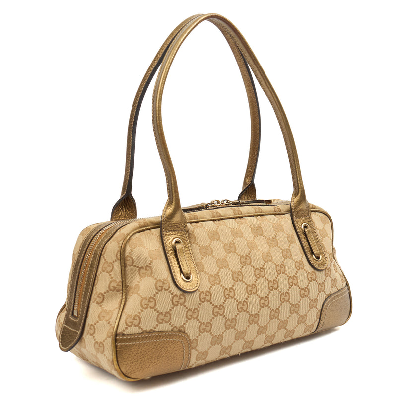 Picture of Gucci Tote Princy Boston in Metallic, GG Supreme Canvas