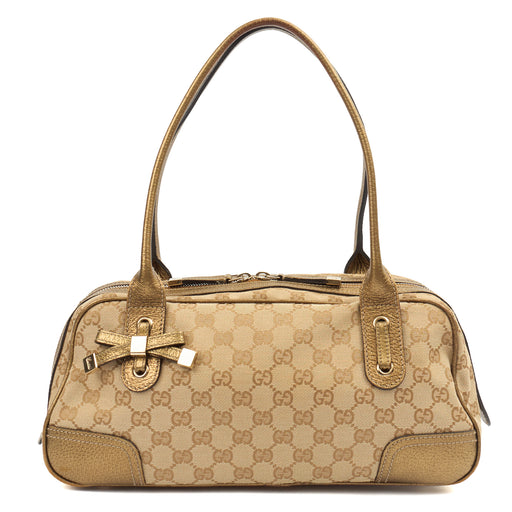 Picture of Gucci Tote Princy Boston in Metallic, GG Supreme Canvas