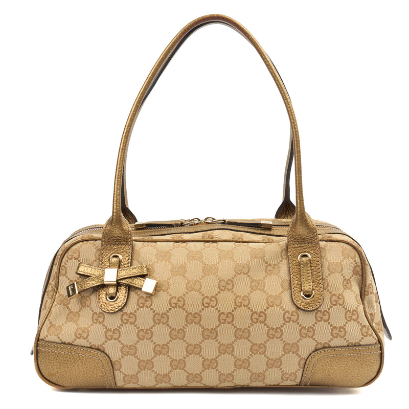 Picture of Gucci Tote Princy Boston in Metallic, GG Supreme Canvas