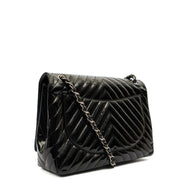Picture of Chanel Shoulder Bag Chevron Flap Bag  in Black, Patent Leather