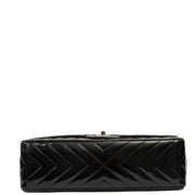 Picture of Chanel Shoulder Bag Chevron Flap Bag  in Black, Patent Leather