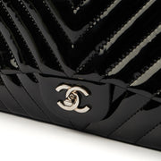 Picture of Chanel Shoulder Bag Chevron Flap Bag  in Black, Patent Leather