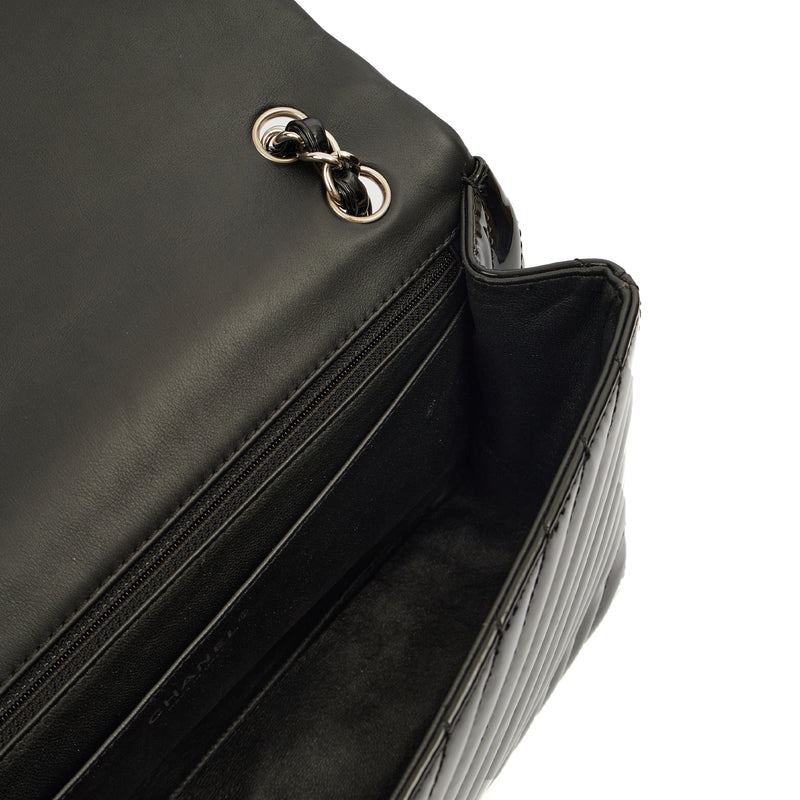 Picture of Chanel Shoulder Bag Chevron Flap Bag  in Black, Patent Leather