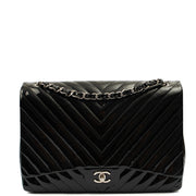 Picture of Chanel Shoulder Bag Chevron Flap Bag  in Black, Patent Leather