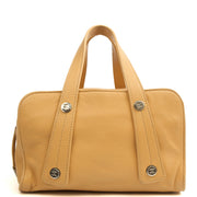 Picture of Chanel Top Handle Bowler in Cream, Calfskin Leather