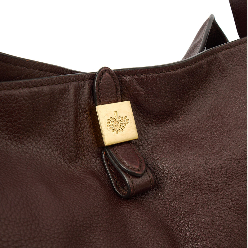 Picture of Mulberry Tote Freya in Oxblood, Calfskin Leather