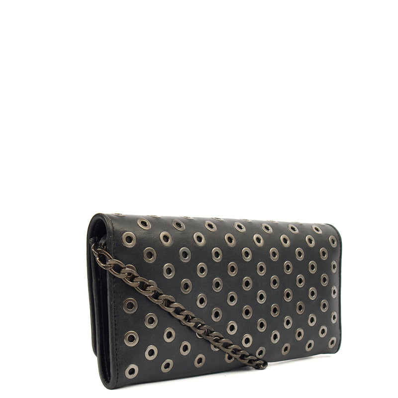 Picture of Prada Cross Body Wallet On Chain in Black, Calfskin